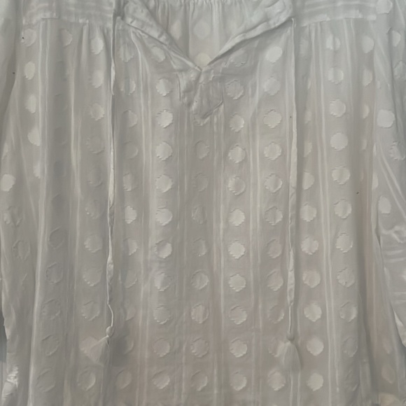Loft sheer white all cotton blouse - Picture 3 of 3